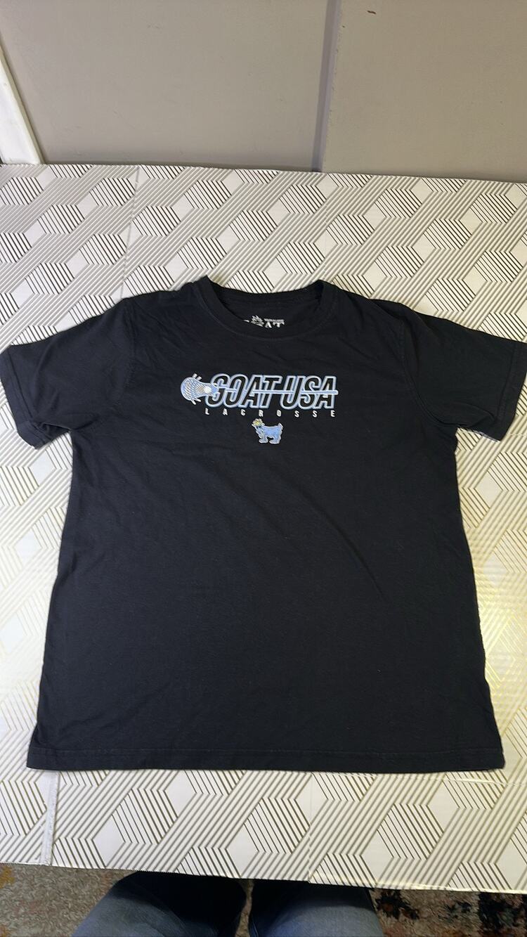 GOAT USA Lacrosse Youth XL Black Short Sleeve T-Shirt Boys Graphic Tee